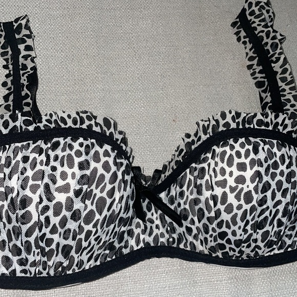 Sophie & Me Adorable Cow Print Balconette Bra 34C - Picture 1 of 10